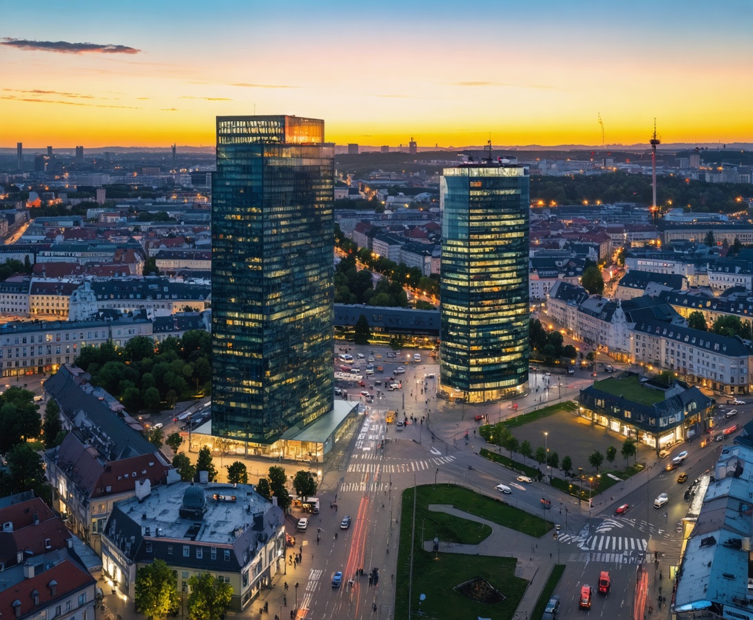 Pohľad na modernú Bratislavu a jej biznis centrum