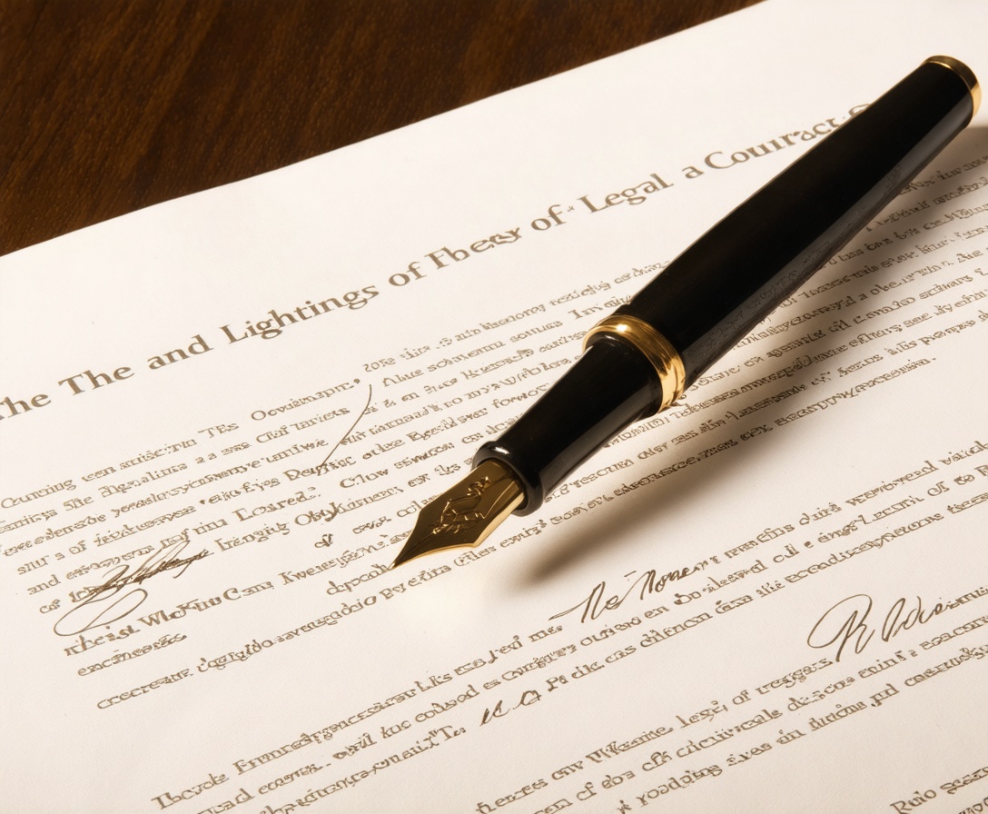 Detailný pohľad na podpísaný právny dokument so zmluvnými podmienkami